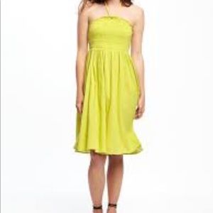 Women's Out on a Lime Fit & Flare Halter Dress